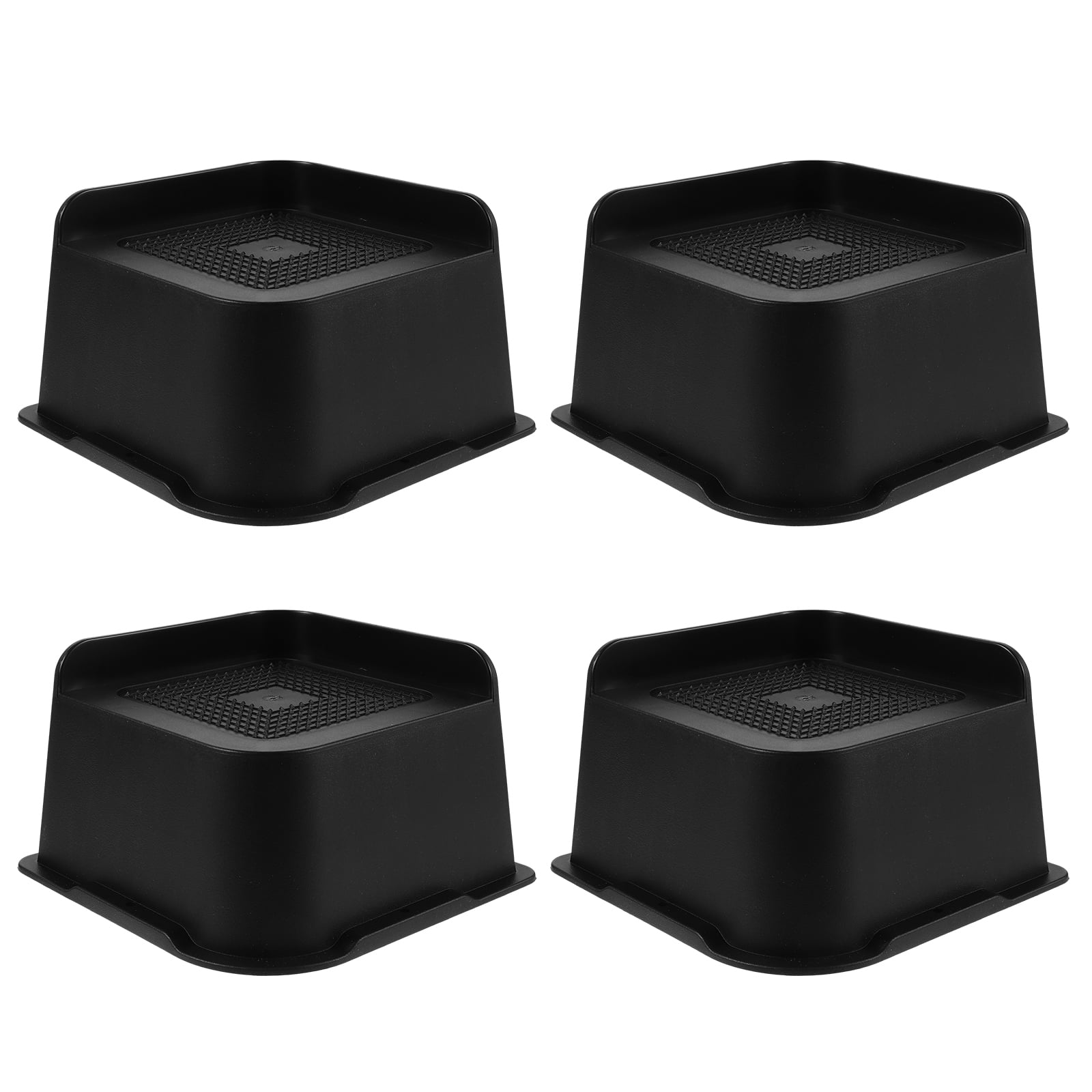 Black Rubber Furniture Legs Risers for Home Use Create More Storage Pcs