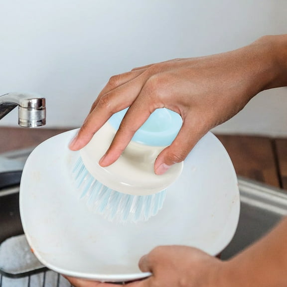 LEXSOMEO 2pcs Dish Brush Kitchen Scrub Brush For Cleaning Plastic Dish Scrubber With Handle For Sink Pots Pans And Bowls Kitchen Sink Cleaning