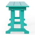 thumbnail image 2 of WestinTrends Malibu 65" Outdoor Dining Bench, All Weather Resistant Poly Lumber Patio Garden Bench Trestle Long Bench for Both Outdoor and Indoor, Turquoise, 2 of 9