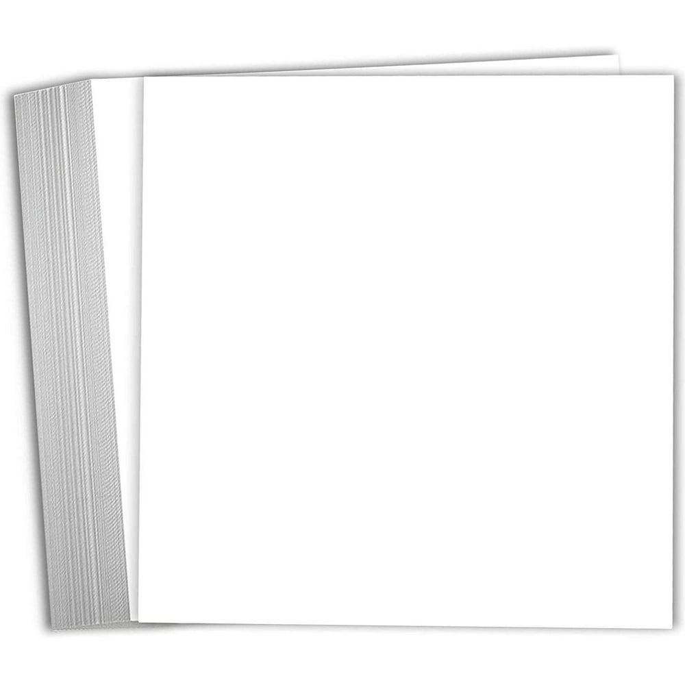 Hamilco 6x6 White Scrapbook Cardstock Paper 80lb Cover Card Stock 100