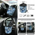 thumbnail image 5 of Renewold Wolf Forest Blue Car Seat Cover Full Set 15 PCS, with Steering Wheel Cover Seat Belt Strap Pad Trash Bag Mount Phone Holder Rearview Mirror Accessories Cup Holder Keychain, 5 of 7