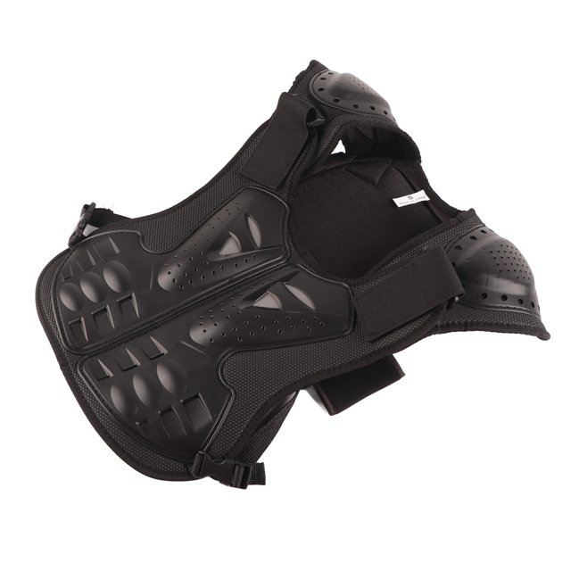 Enfants Équitation Poitrine Dos Protecteur Patinage Réfléchissant Gilet de Protection Vestes Réglablesnoir S