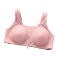 thumbnail image 2 of YWDJ Bras for Women Plus Size Closure in Back Sleep Bras No Wires Comfy Bras Wide Strap Full Coverage Push up Wrap Lounge Bras Padded Plus Size Comfortable Bras Solid Comfortable Bras Pink M, 2 of 3