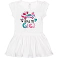 thumbnail image 3 of Inktastic I Love My Gigi Pink and Blue Fox with Hearts Girls Baby Dress, 3 of 5