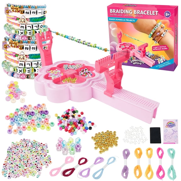 JBeeCtrl Bracelet Making Kit for Girls Toys Ages 6-12 Friendship Bracelet Kit DIY Arts and Crafts for Kids Jewelry Making Kit Christmas Birthday Gifts for Kids Girls