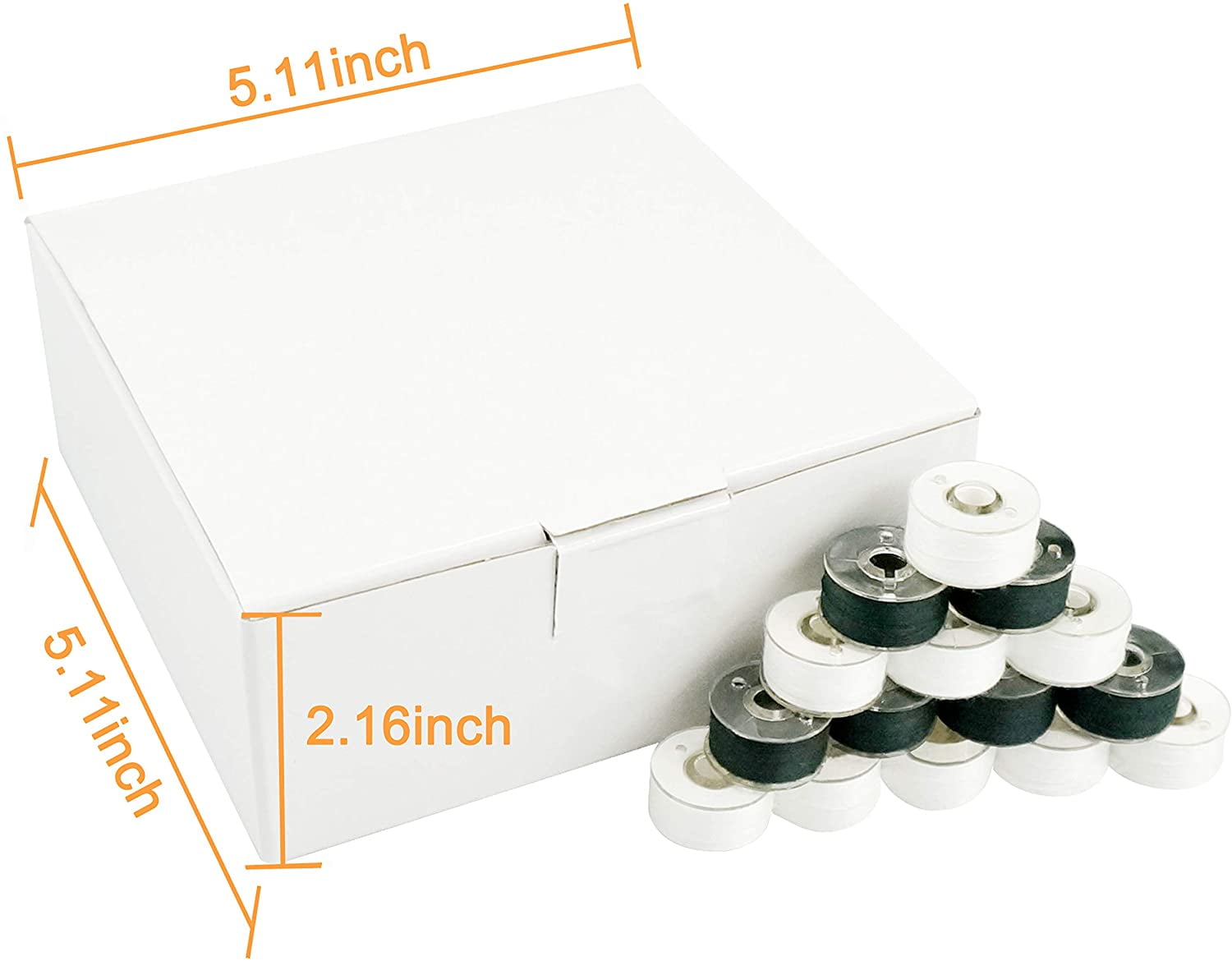 New brothread 144pcs (96White+48Black) 90WT Prewound Bobbin Thread Size A SA156