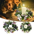 thumbnail image 2 of CJiaWei Flower Wreath Candle Ring Flower Wreath Candle Holder Flower Wreath Dining Table Party Decoration, 2 of 5