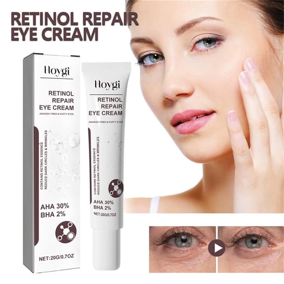 PiGOGI Retinol Eye Cream for Dark Circles Puffiness and Bags 20g - Instant Results Firm Eye Tightener Aging Under Eye Cream