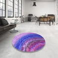 thumbnail image 4 of Ahgly Company Machine Washable Indoor Rectangle Transitional Blue Violet Purple Area Rugs, 2' x 5', 4 of 7