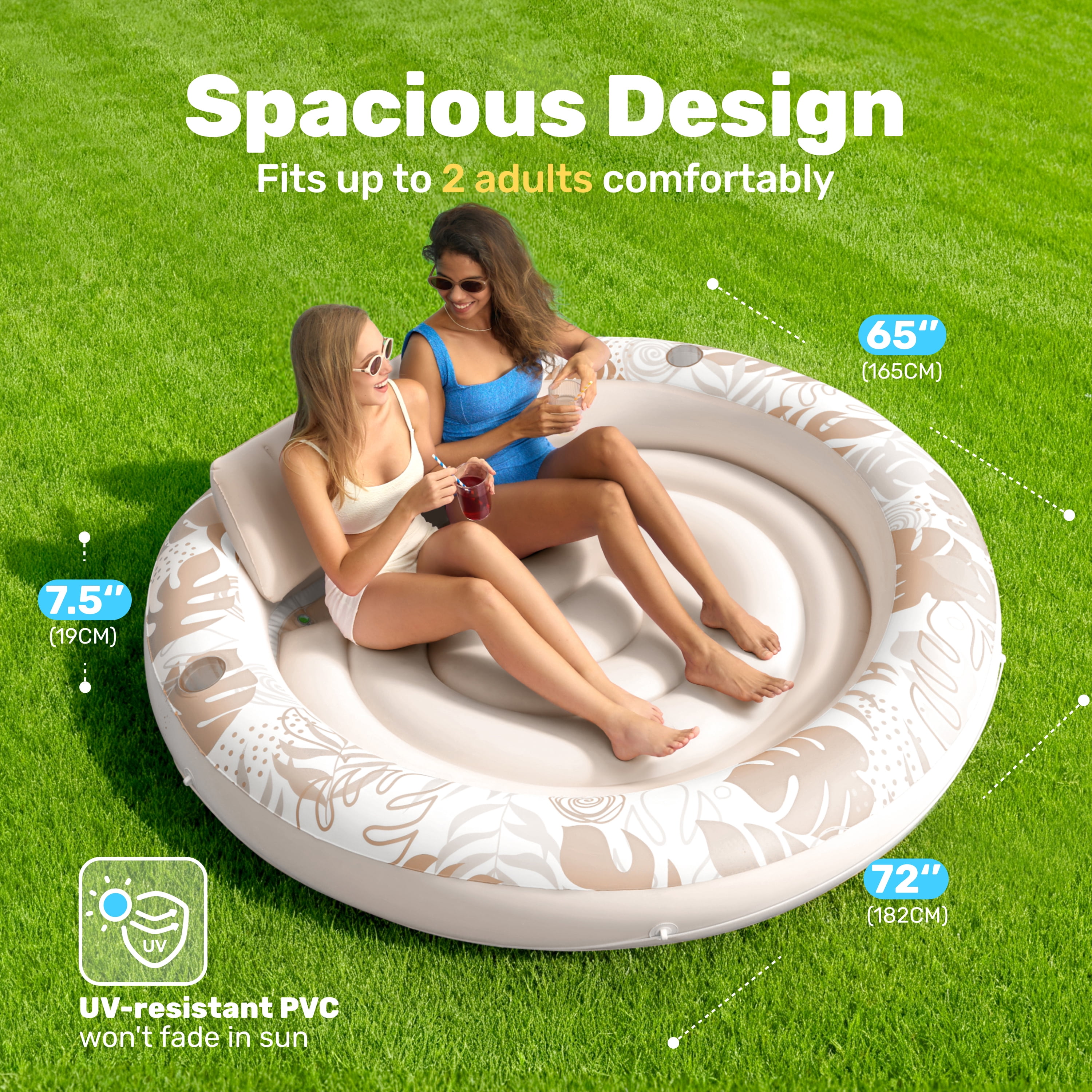 SLOOSH Round Fabric Tanning Pool (Champagne)