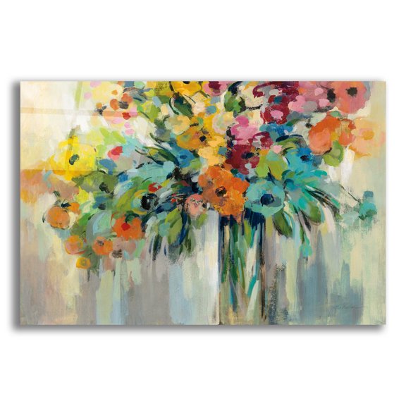 Epic Art 'Cloud of Flowers' by Silvia Vassileva, Acrylic Glass Wall Art, 16"x12"