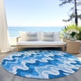 thumbnail image 6 of Addison Rugs Chantille Indoor/Outdoor Transitional Waves Sky Washable Round Rug, 8' x 8', 6 of 6