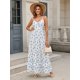 thumbnail image 4 of Vestido largo HTZMO para mujer, estampado floral, cuello en V, azul M, 4 of 7
