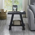 thumbnail image 5 of Black Finished Athens Wood Shelf Side Table with 1.77" Thick Table Top, 5 of 6