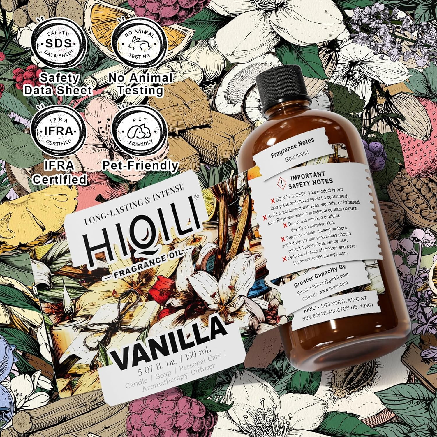 Vanilla Fragrance Oil for Body Spray, Diffuser Use, Essential Oil for Candle, Soap, and Women Perfume Making - 5.07 Fl Oz