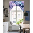 thumbnail image 4 of Spring Purple Hydrangea Swag Valances for Windows, Small Curtains Drapes, Country Flowers Garden Plants Kitchen Window Curtains Over Sink Window Treatment Valance for Bedroom/Bathroom 56"x36", 4 of 5