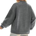 thumbnail image 4 of Lanrern Sleeve Solid Color Women Zipper Up Bomber Jacket Coat, 4 of 5
