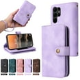 thumbnail image 7 of SaniMore with Samsung Galaxy S23 Ultra Wallet Case, PU Leather Multi-Function Detachable 2 in 1 Zipper Magnetic Cover with Card Holder Kickstand Wirstlet Shoulder Strap Crossbody Phone Case, Purple, 7 of 7