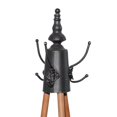 thumbnail image 5 of DecMode 16" x 69" Blue Metal Paddle Oar 3 Hook Coat Rack with Wooden Poles and Storage Tray, 1-Piece, 5 of 14