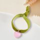 thumbnail image 5 of Nueva pulsera elástica de terciopelo con forma de corazón ancho color melocotón de la serie de San Valentín. Pulsera de moda para mujer., 5 of 7