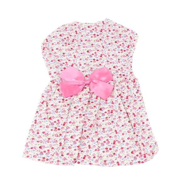 Adorable vestido para perro con lazo floral y tutú para mascotas, gatos, bodas, fiestas, ropa informal para perros, suministros para mascotas - Talla XL (rosa)