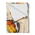 thumbnail image 2 of Butterfly Soft Flannel Fleece Throw Blanket, Sign of Supreme Grace and Meditative Journey Real Self Creature Theme, Cozy Plush for Indoor and Outdoor Use, 70" x 90", Orange Black Cream, by Ambesonne, 2 of 5