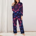 thumbnail image 2 of Pofeuu Bohemian Vintage Pattern Print Womens Pajamas Set Long Sleeve Sleepwear Button Down Nightwear Soft Pj Lounge Sets Button Down Pajamas Women-Large, 2 of 7