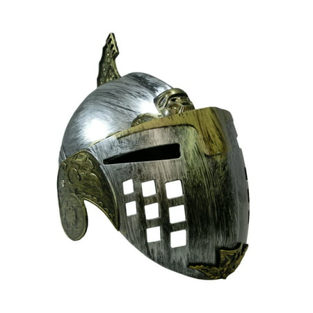 Gladiator Roman Helmet With Face Mask Knight Armor Hat Adult Spartan Costume