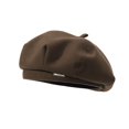 thumbnail image 1 of Boina estándar de metal de lana de otoño e invierno de estilo coreano gorra octogonal para niños circunferencia de la cabeza grande cara pequeña sombrero de pintor de arte de moda, 1 of 6
