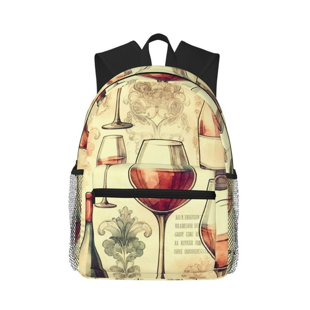 Disketp Wine Mochila Ligera Clásica con Múltiples Bolsillos, Mochila Casual para Hombre y Mujer, Ideal para Escuela, Trabajo y Viajes