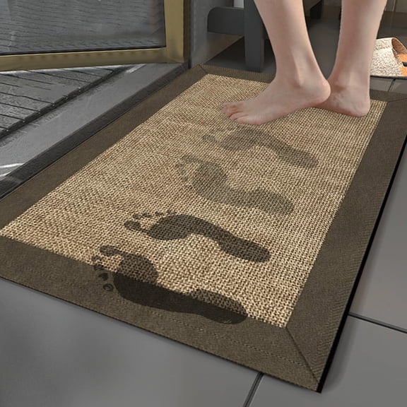 Tuvgenk Brown Solid Diatomite Bathroom Mat 15.74x23.62in Quick Dry Non Slip Absorbent