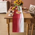 thumbnail image 2 of Red Ombre Waves Table Runner 70 Inches Long Farmhouse Dress Scarves, Abstract Art Gradient Modern Dining Tablerunner for Coffee Table/Kitchen Island/Party Décor, 13" x 70", 2 of 8
