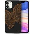 thumbnail image 1 of Case Yard Wooden Case for iPhone-11 Soft TPU Silicone cover Slim Fit Shockproof Wood Protective Phone Cover for Girls Boys Men and Women Supports Wireless Charging Butterfly Design, 1 of 7