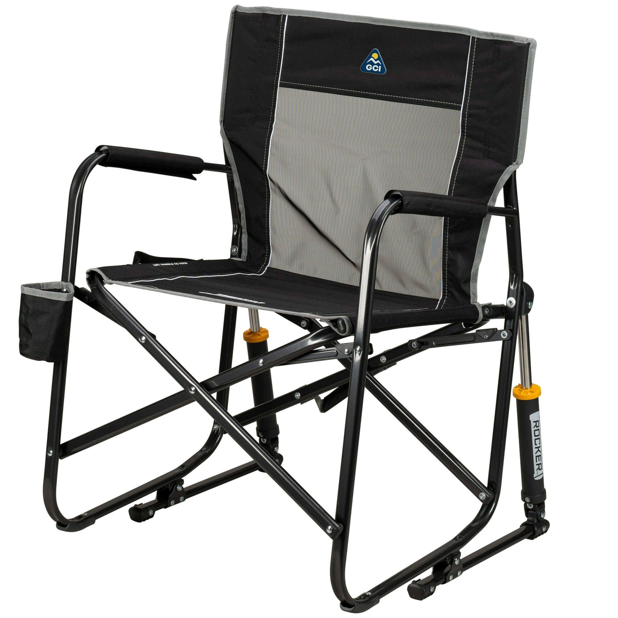 GCI Outdoor Freestyle Rocker Foldable Rocking Camping Chair, Black