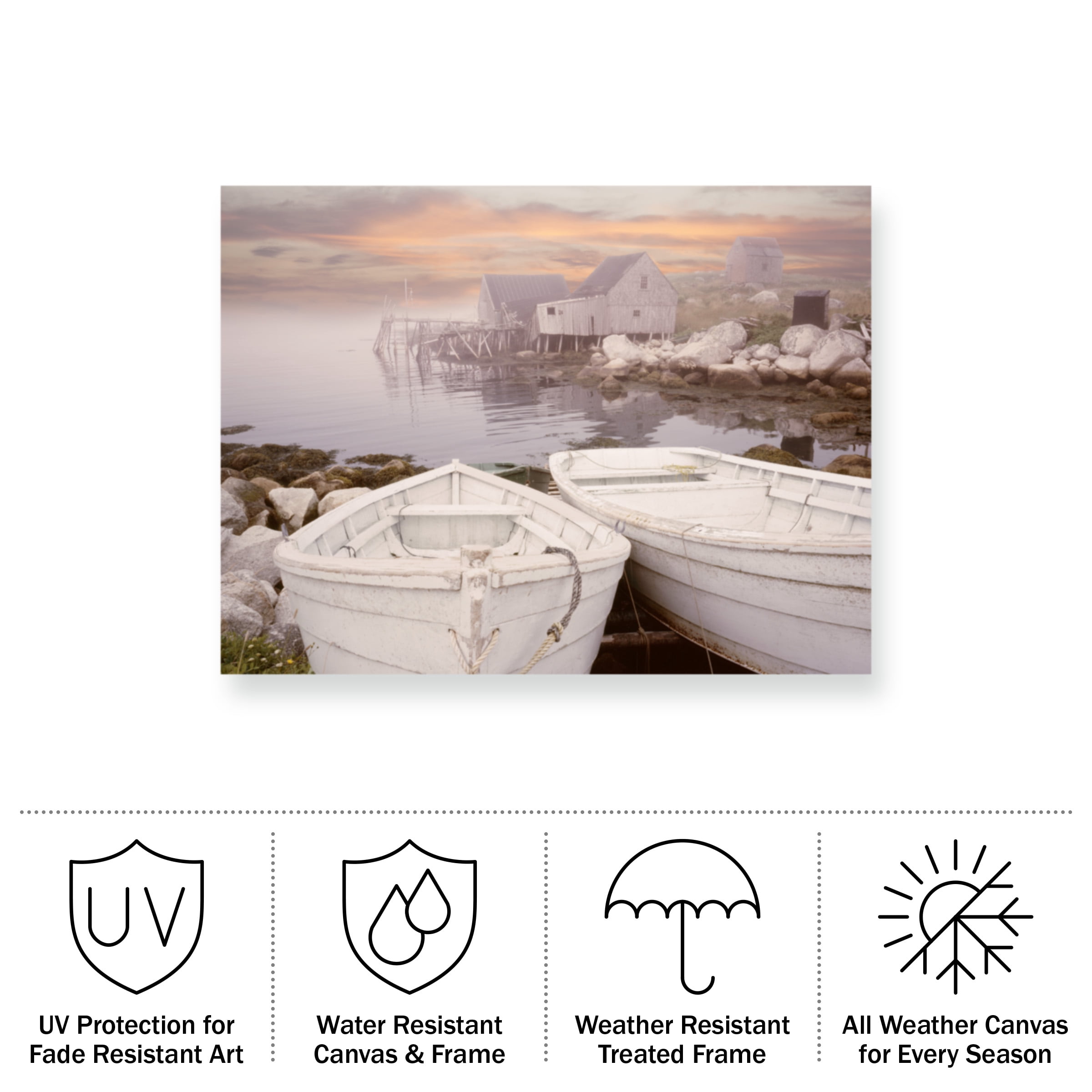 Monte Nagler 'Two Boats At Sunrise Nova Scotia' Outdoor Canvas