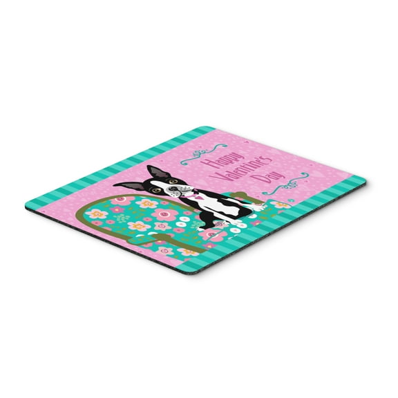 "Happy Valentines Day Boston Terrier Mouse Pad Hot Pad or Trivet"