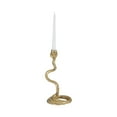 thumbnail image 2 of Boho Snake Taper Candle Holder - Decorative Aluminum Metal Candlestick for Home, Office, Living Room & Bedroom - Metallic Vintage Design - 13" Gold, 2 of 12