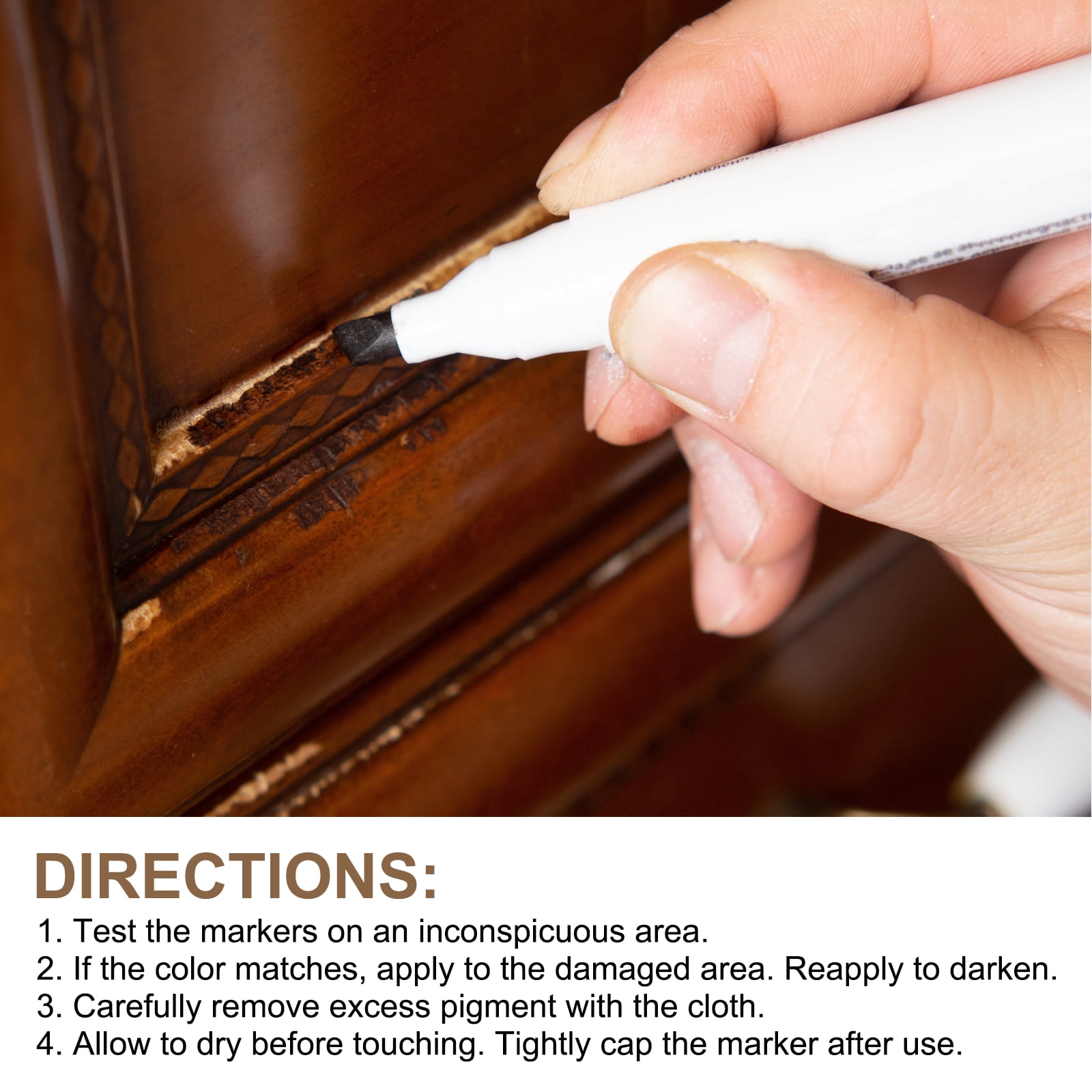 Uxcell Furniture Repair Kit Wood Markers, Set of 17 Oil Based Paint Markers and Wax Sticks with Sharpener Kit for Scratches, Wood Floors