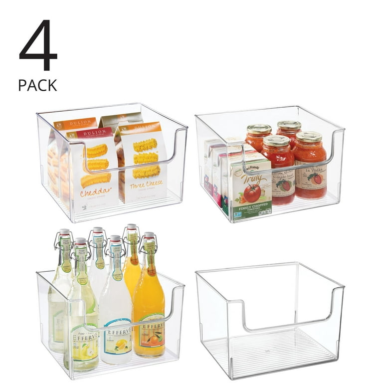 mDesign Modern Stackable Plastic Open Front Dip Storage Organizer Bin