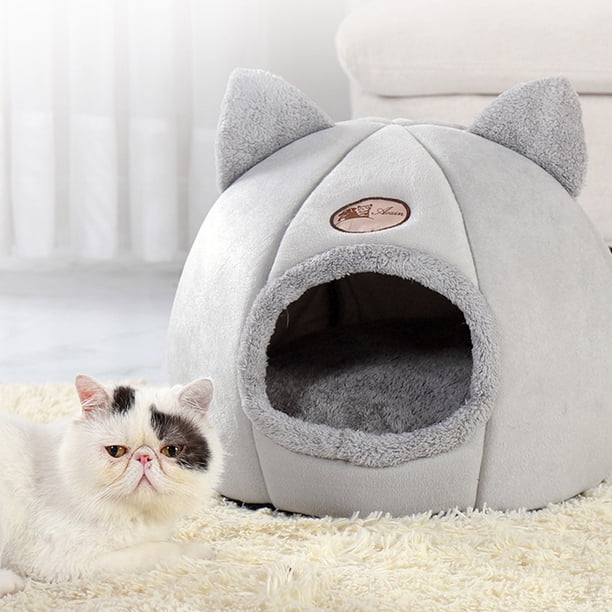 Cama Para Gatos Cama para gatos Casa semicerrada Perro pequeño Mascotas Cueva acogedora Cómoda para el hogar (XL)
