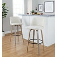 thumbnail image 2 of The Gray Barn  Vallberga 30" Fixed-Height Bar Stool with Light Grey Wood Base (Set of 2) Cream Fabric/Round Black Footrest, 2 of 5