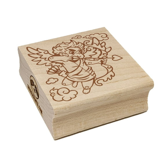 Cupid Shooting Love Arrow for Valentine's Day Square Rubber Stamp Stamping Scrapbooking Crafting - Small 1.25in