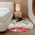thumbnail image 2 of Round Rugs 3.3 Ft, Valentine's Day Non Slip Area Rugs for Kitchen Bedroom Entryway, Pink Love Heart Country Eucalyptus Farm Wooden Washable Carpet Runner Rug Floor Mats for Bedroom Home Decor, 2 of 8