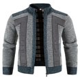 thumbnail image 1 of Cardigan pour Homme à Fermeture Éclair Intégrale, Col Montant, Coupe Ajustée, Chandail Tricoté Décontracté, 1 of 5
