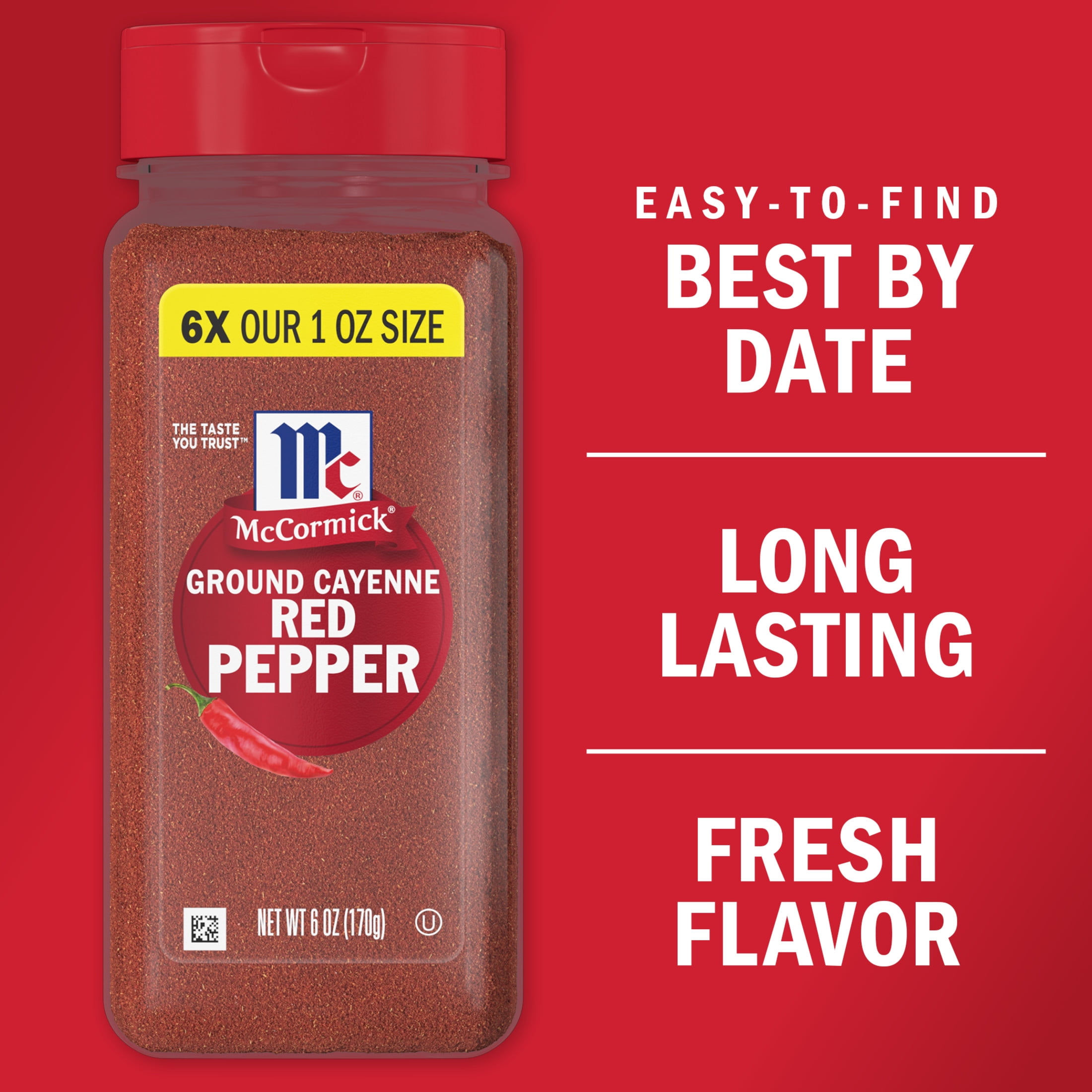 McCormick Kosher Ground Cayenne Red Pepper, 6.0 oz Bottle