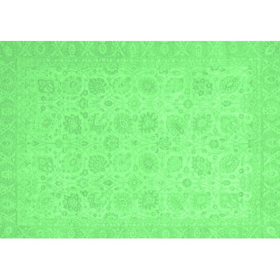 Ahgly Company Indoor Rectangle Abstract Emerald Green Modern Area Rugs, 8' x 12'