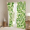 thumbnail image 3 of Homewish Pixel Artistic Black Out Curtains,Green Beige Curtains Pack of 2 (42x63 Each),Modern Geometric Aesthetic Bedroom Curtains For Girl Boys,Breathable Home Decor, 3 of 6