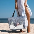 thumbnail image 6 of Xecao Watercolor Winter Landscape For Christmas for versatile beach bag for women includes zipper pockets and waterproof material, ideal for vacations and adventures., 6 of 7