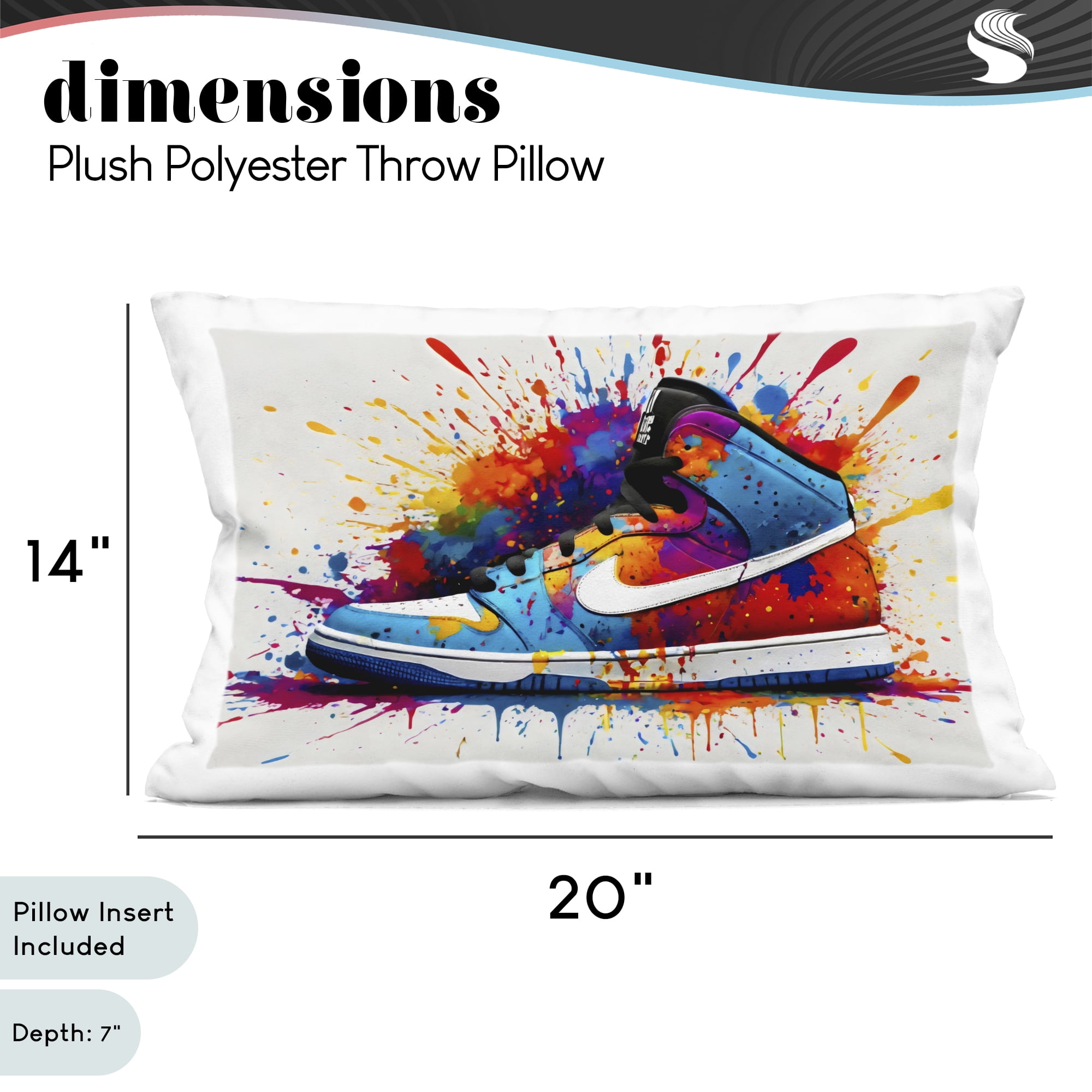 Stupell Industries Centric Sneaker Splash Decorative Printed Throw Pillow, design by Creative Studio