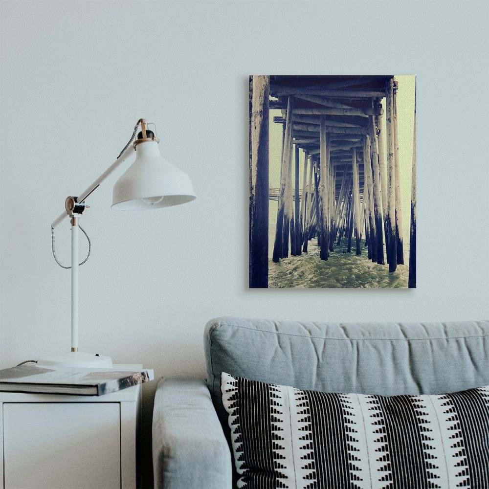 Stupell Industries Wind Waves under Distressed Pier Antique Scene Designed by Ashley Calhoun